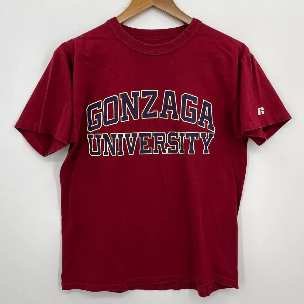 Russell Athletic Gonzaga University Maroon Graphic T-Shirt Mens Small NCAA